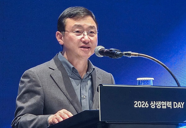 노태문 삼성전자 사장이 27일 열린 DX부문 '상생협력 데이'에서 인사말을 하고 있다.